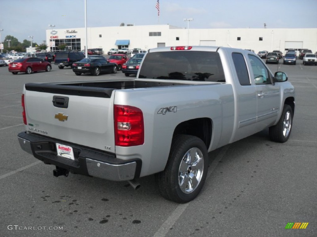 2011 Silverado 1500 LTZ Extended Cab 4x4 - Sheer Silver Metallic / Light Titanium/Dark Titanium photo #4