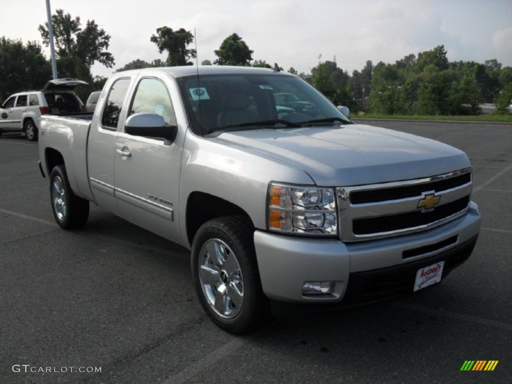 2011 Silverado 1500 LTZ Extended Cab 4x4 - Sheer Silver Metallic / Light Titanium/Dark Titanium photo #5