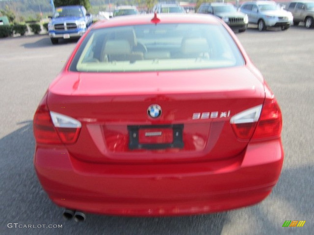 2008 3 Series 328xi Sedan - Crimson Red / Beige photo #6
