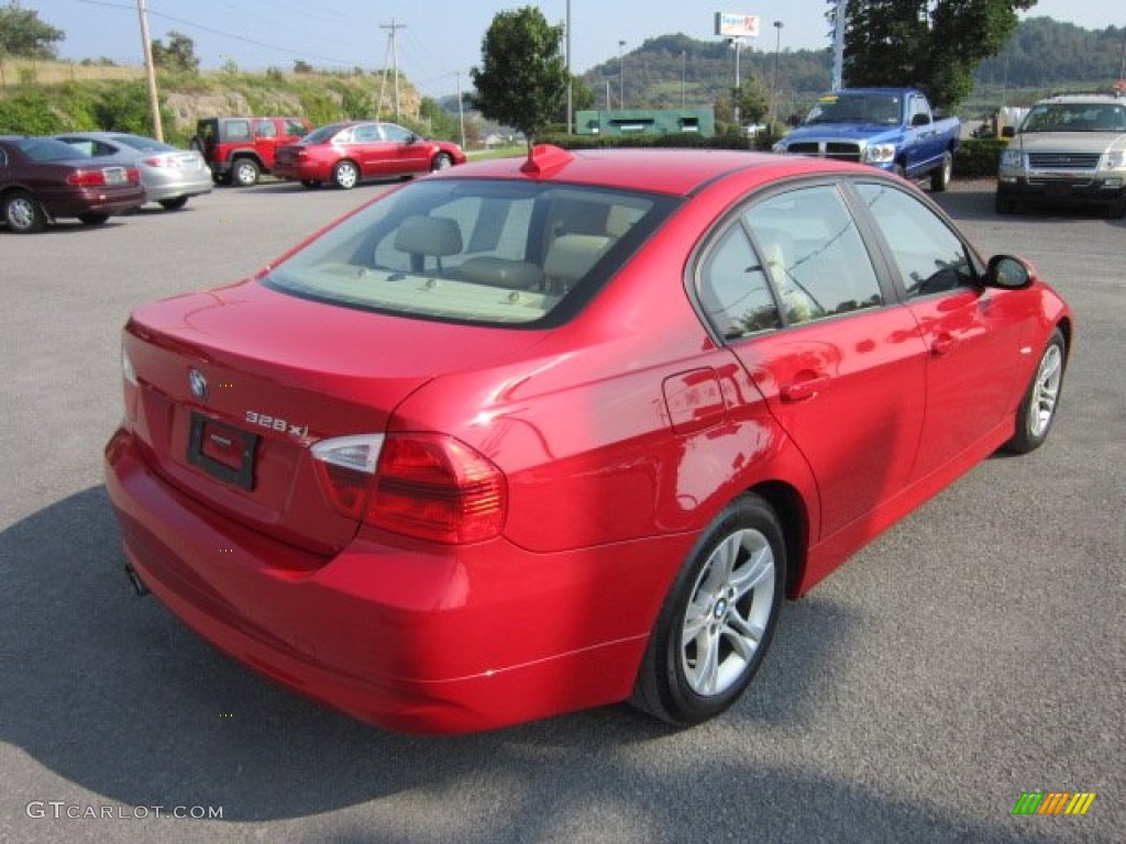 2008 3 Series 328xi Sedan - Crimson Red / Beige photo #7
