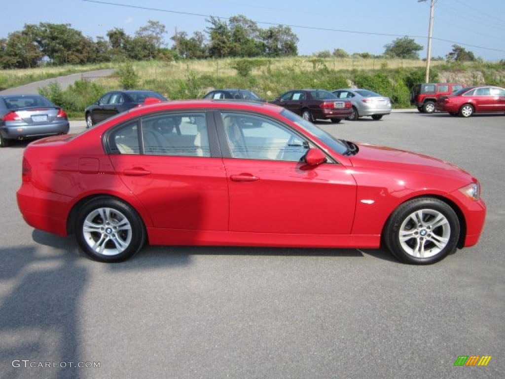 2008 3 Series 328xi Sedan - Crimson Red / Beige photo #8