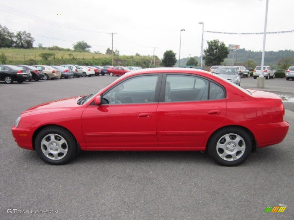 Rally Red 2005 Hyundai Elantra GLS Sedan Exterior Photo #52687183