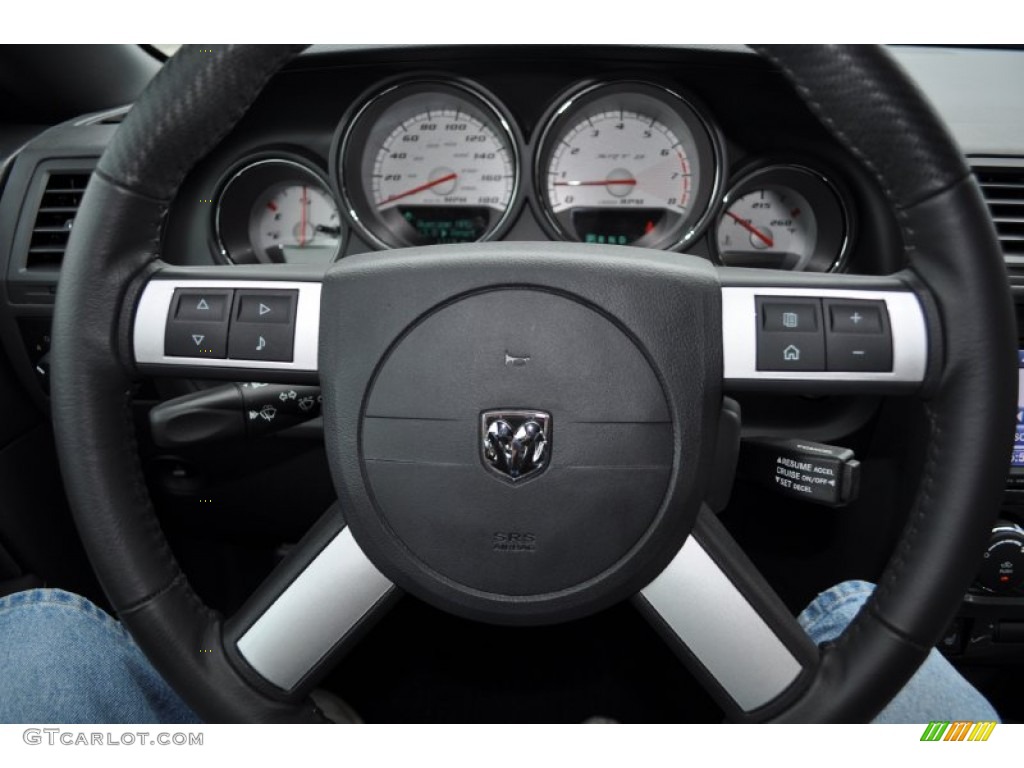 2010 Dodge Challenger SRT8 Dark Slate Gray Steering Wheel Photo #52689936