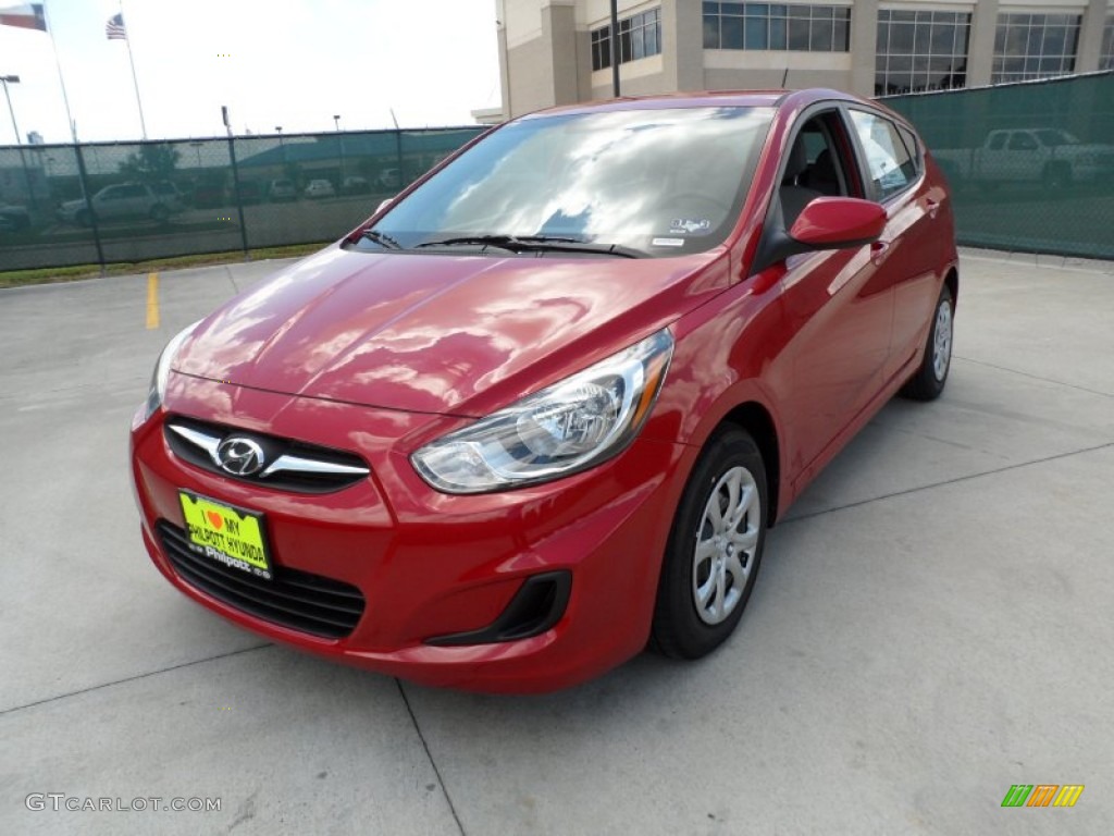 2012 Accent GS 5 Door - Boston Red / Gray photo #7