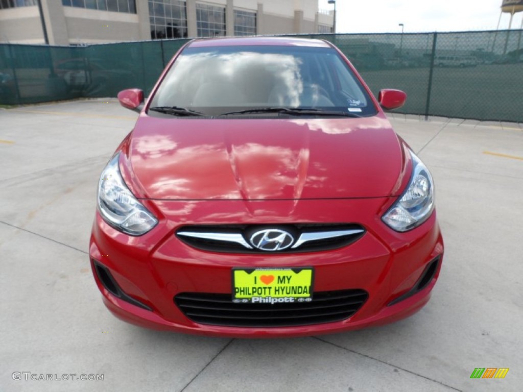 2012 Accent GS 5 Door - Boston Red / Gray photo #8
