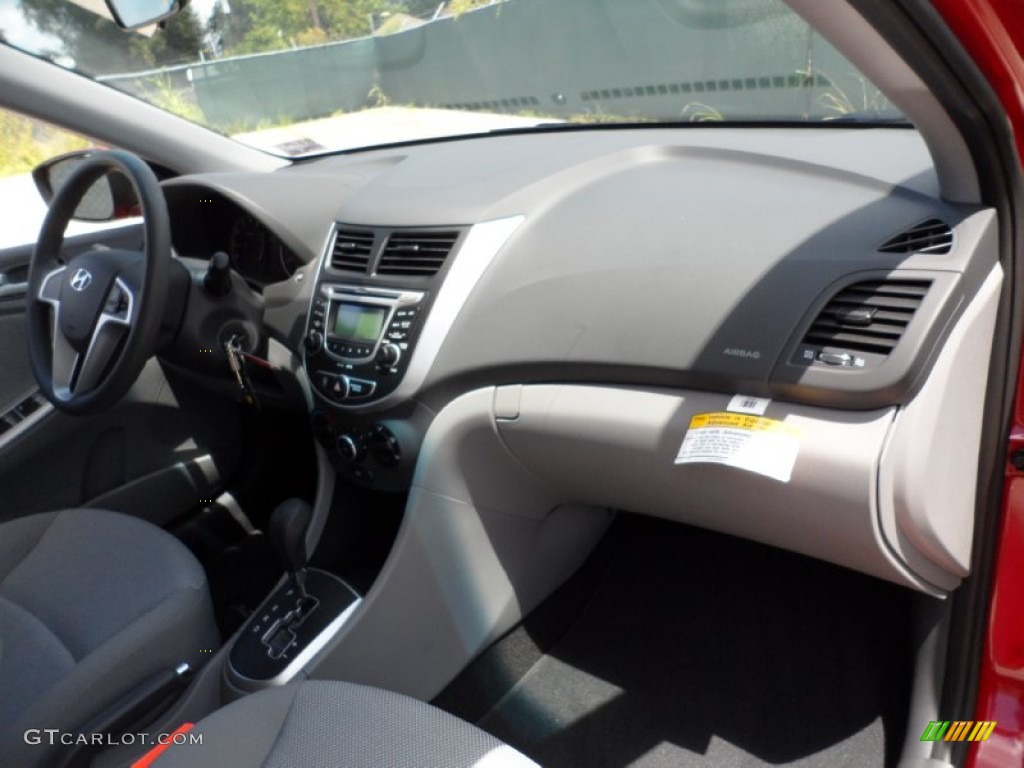 2012 Accent GS 5 Door - Boston Red / Gray photo #17