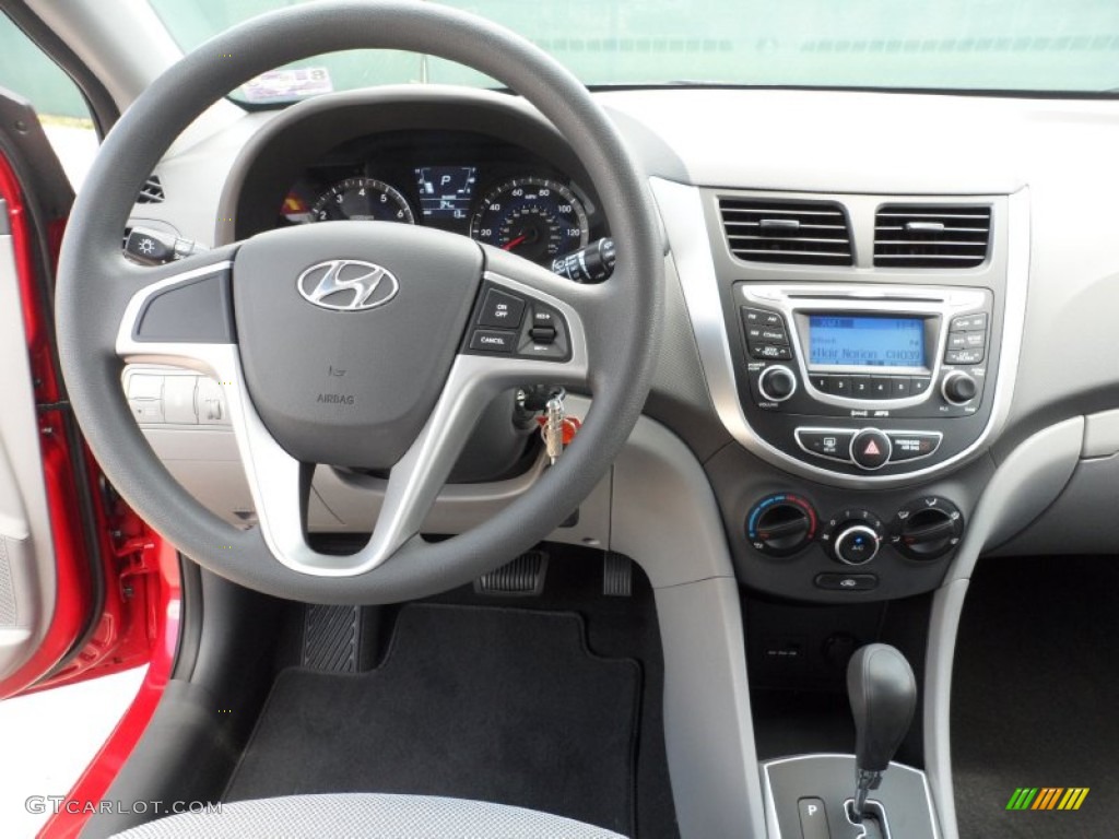 2012 Hyundai Accent GS 5 Door Gray Dashboard Photo #52692645