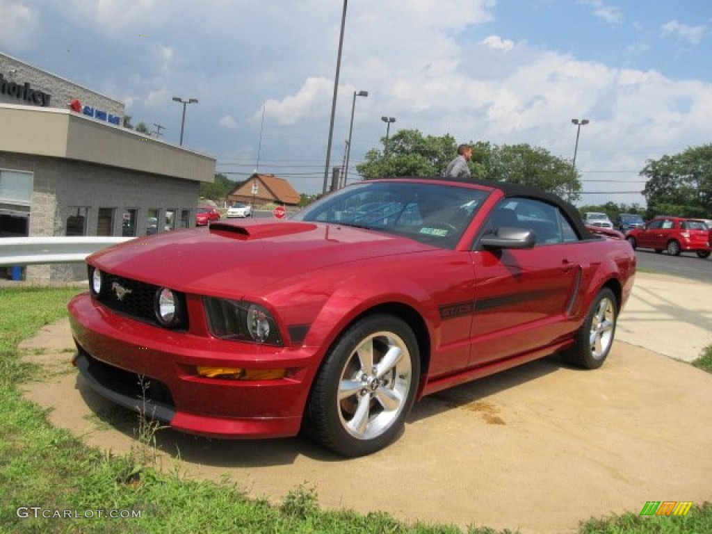 Dark Candy Apple Red 2008 Ford Mustang GT/CS California Special Convertible Exterior Photo #52693605