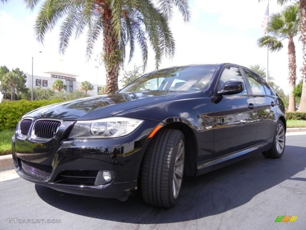 2009 3 Series 328i Sedan - Black Sapphire Metallic / Beige photo #2