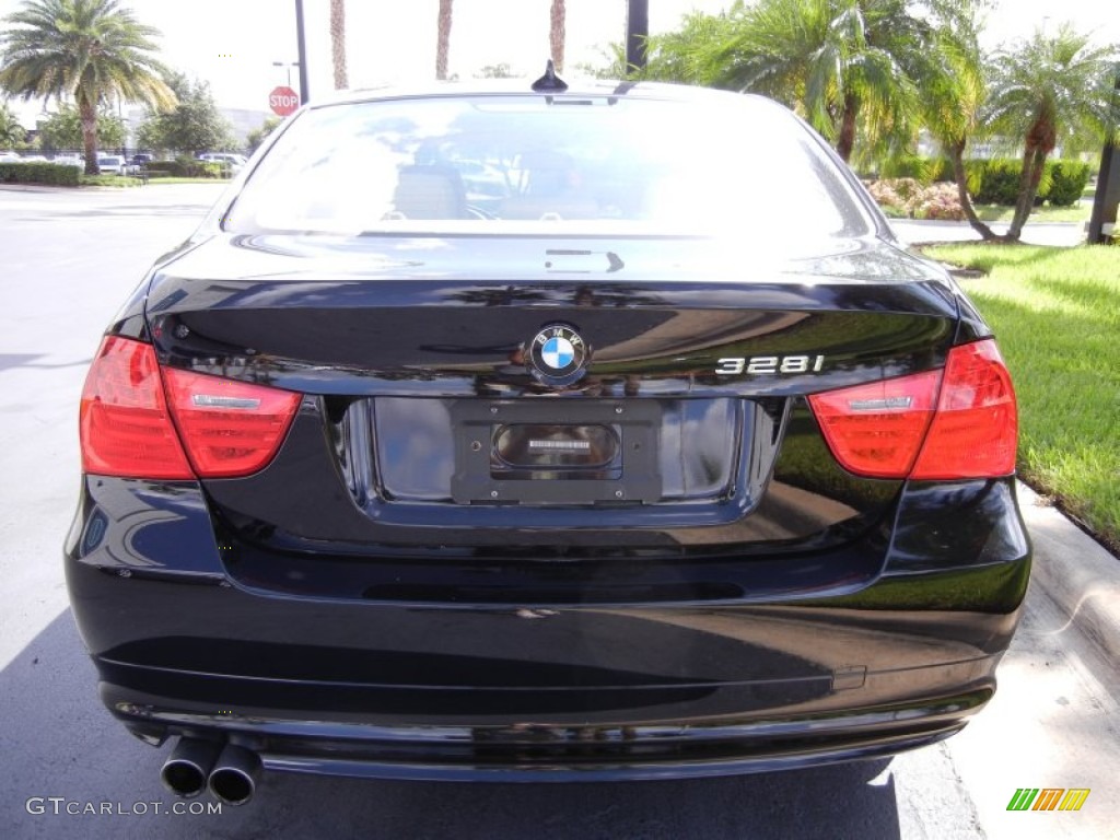2009 3 Series 328i Sedan - Black Sapphire Metallic / Beige photo #7