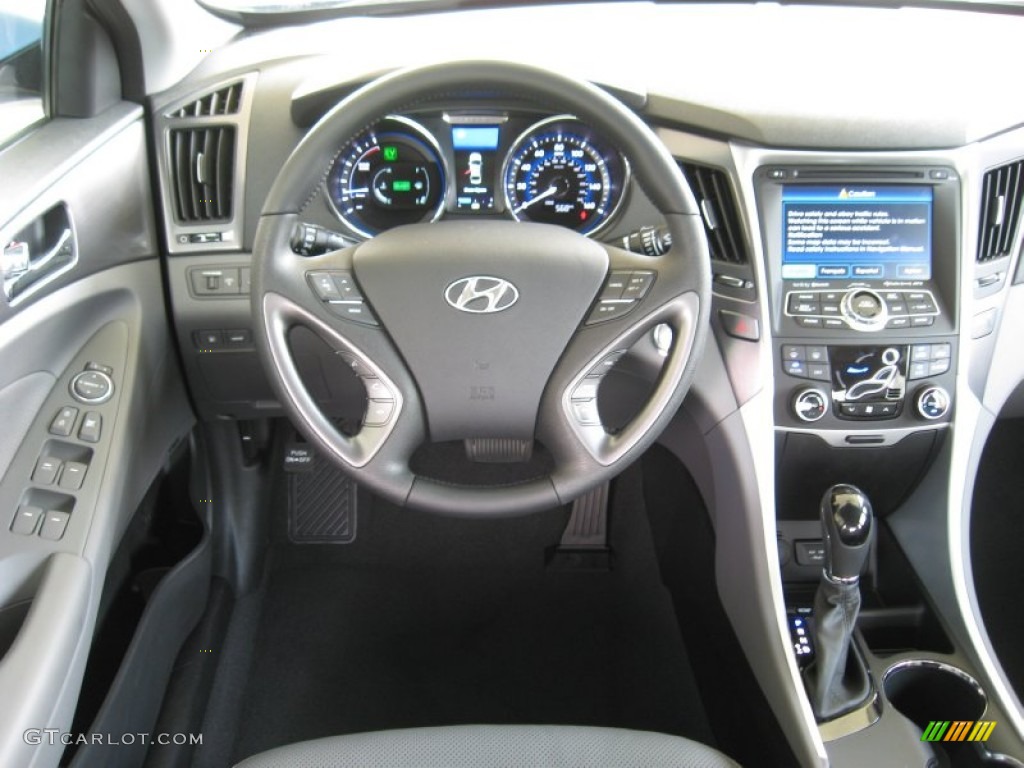 2011 Hyundai Sonata Hybrid Gray Dashboard Photo #52700874