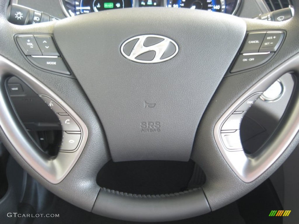 2011 Hyundai Sonata Hybrid Gray Steering Wheel Photo #52700946