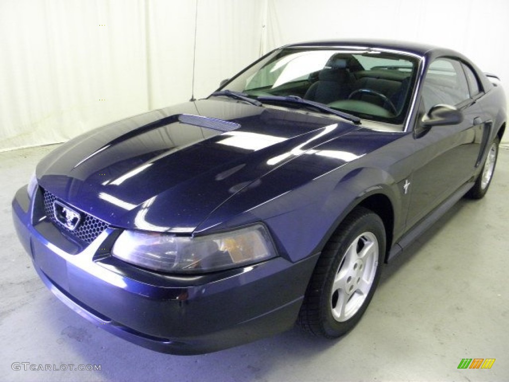 2002 Mustang V6 Coupe - True Blue Metallic / Dark Charcoal photo #3