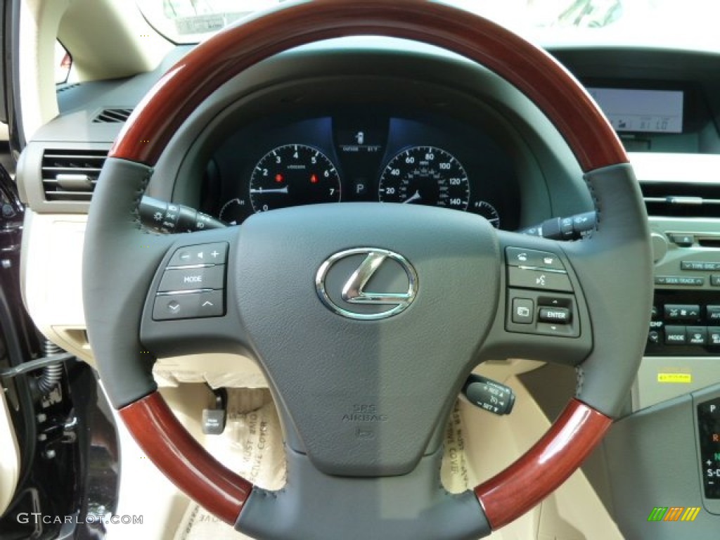 2011 Lexus RX 350 AWD Parchment Steering Wheel Photo #52707663