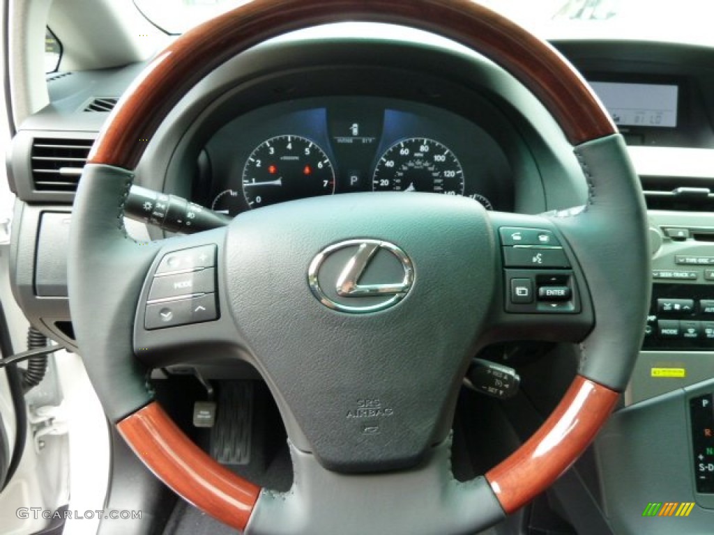 2011 Lexus RX 350 AWD Black Steering Wheel Photo #52707918