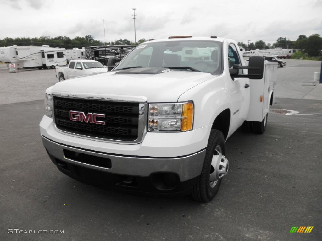 Summit White 2011 GMC Sierra 3500HD Work Truck Regular Cab Utility Exterior Photo #52708581