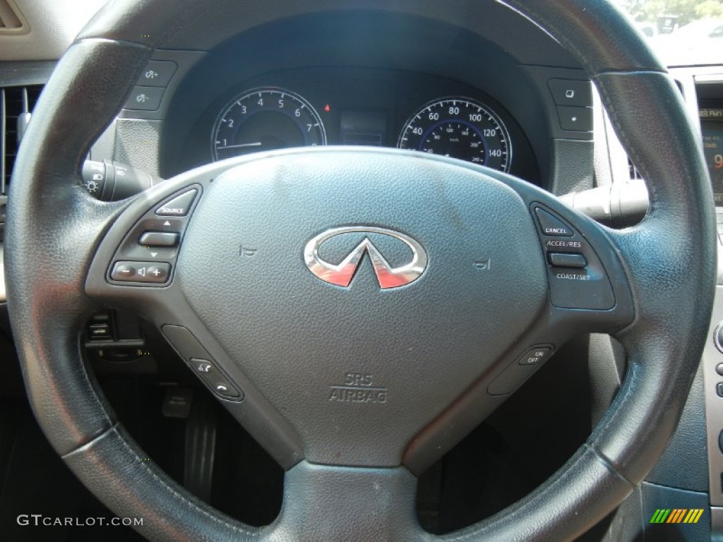 2010 Infiniti G 37 x AWD Sedan Graphite Steering Wheel Photo #52711110