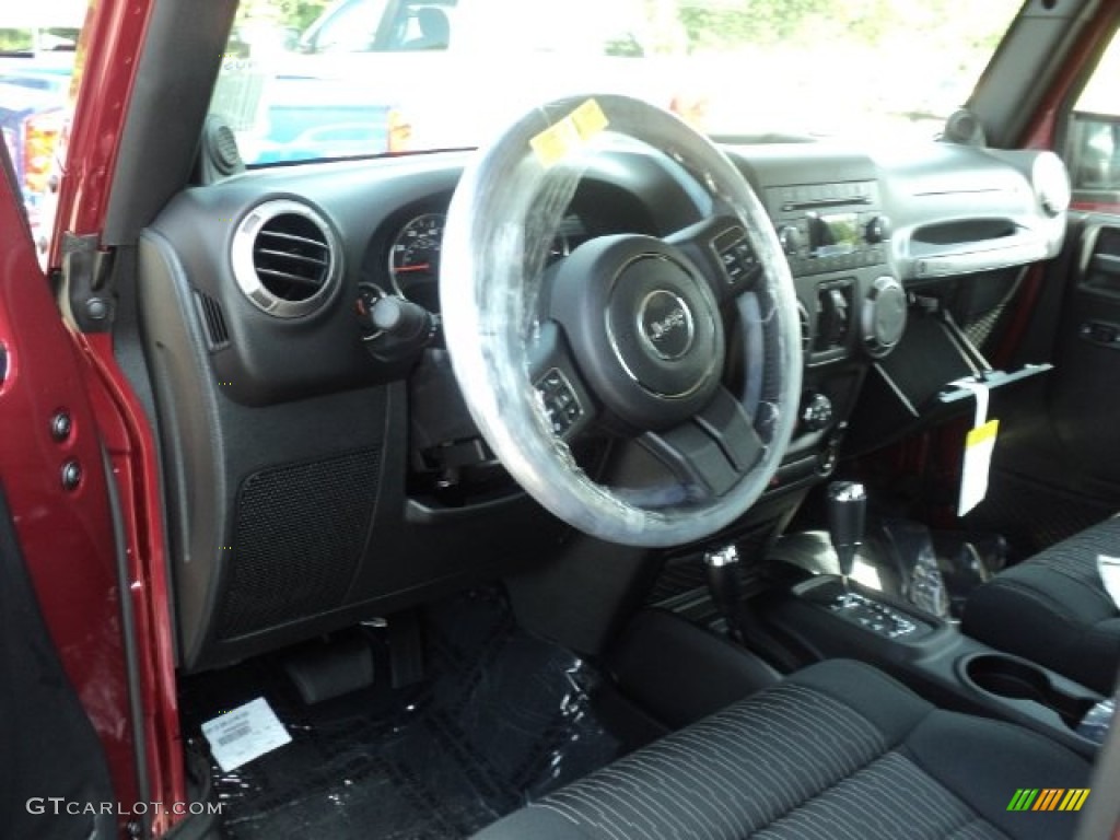 Black Interior 2012 Jeep Wrangler Unlimited Sport S 4x4 Photo #52716759