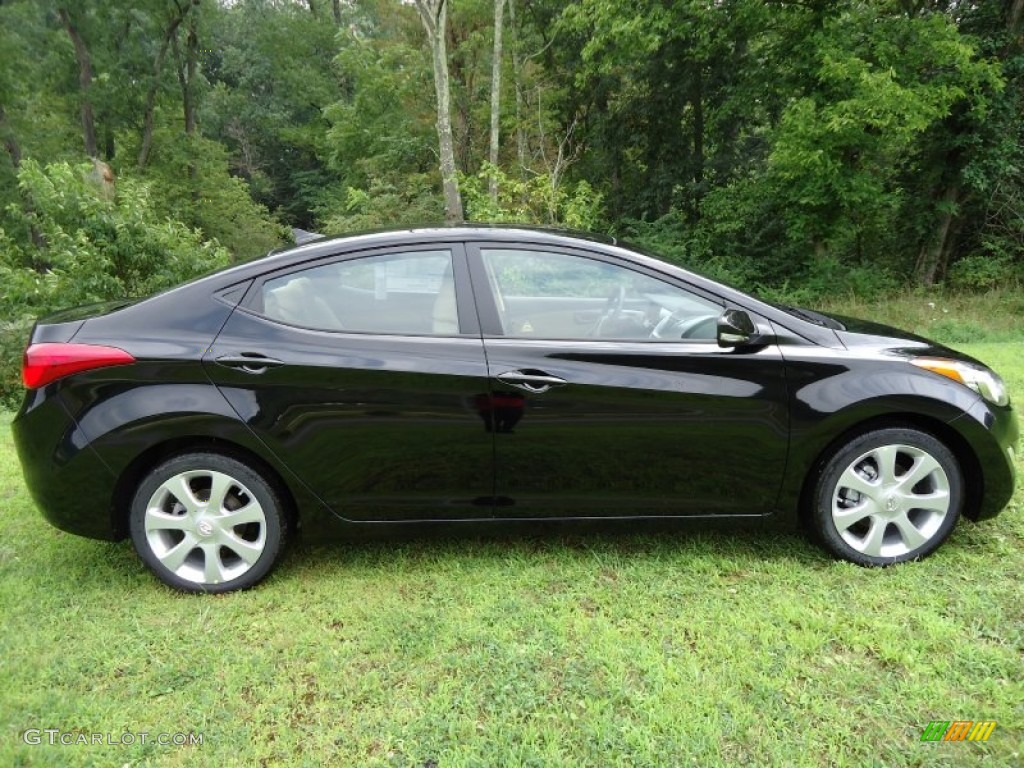 Black Noir Pearl 2012 Hyundai Elantra Limited Exterior Photo #52719324