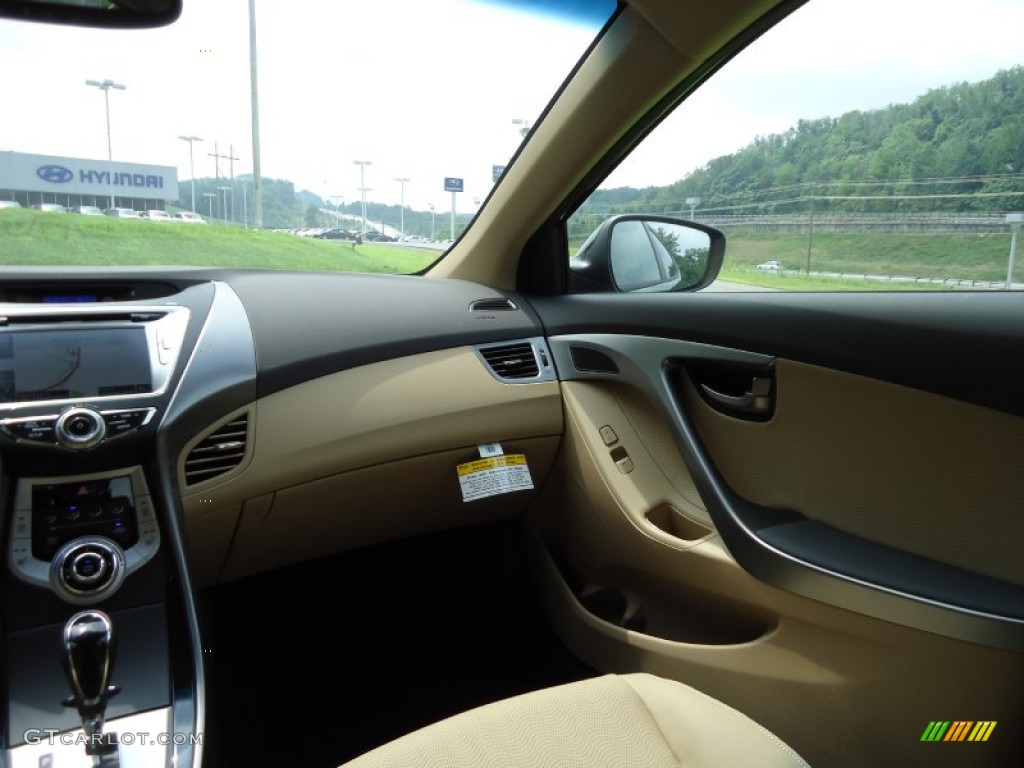 2012 Elantra Limited - Black Noir Pearl / Beige photo #24