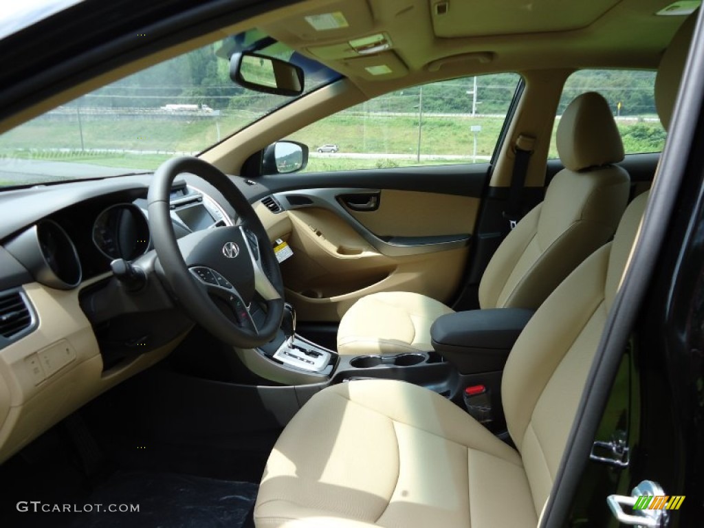 2012 Elantra Limited - Midnight Black / Beige photo #12