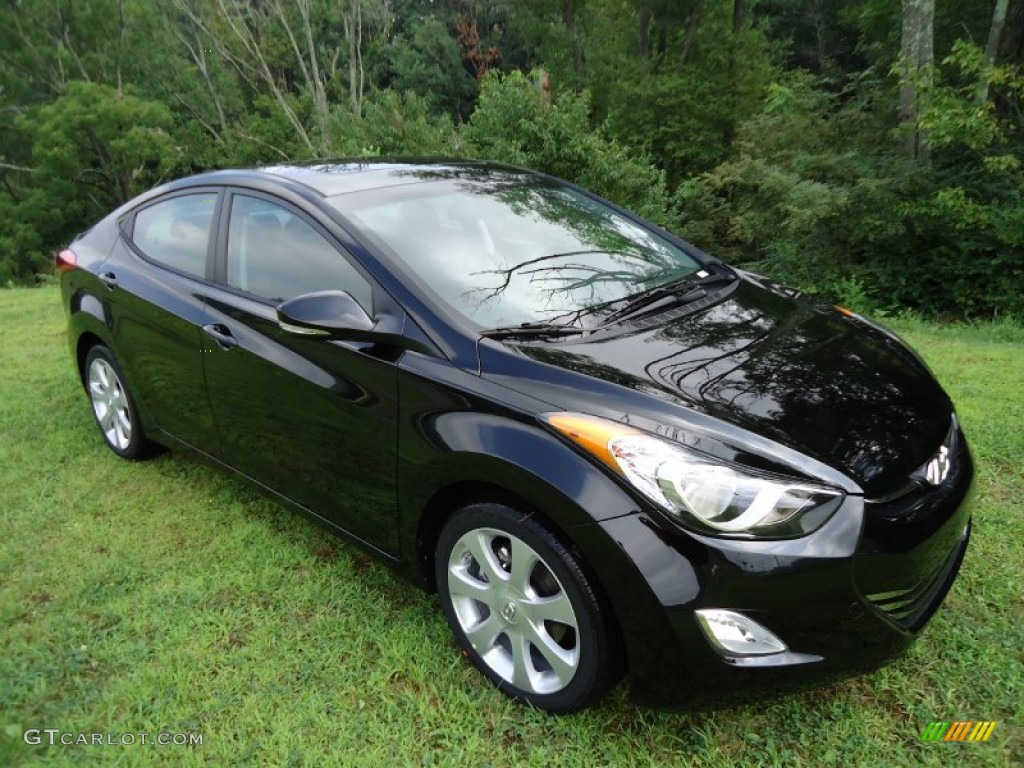 2012 Elantra Limited - Black Noir Pearl / Black photo #1