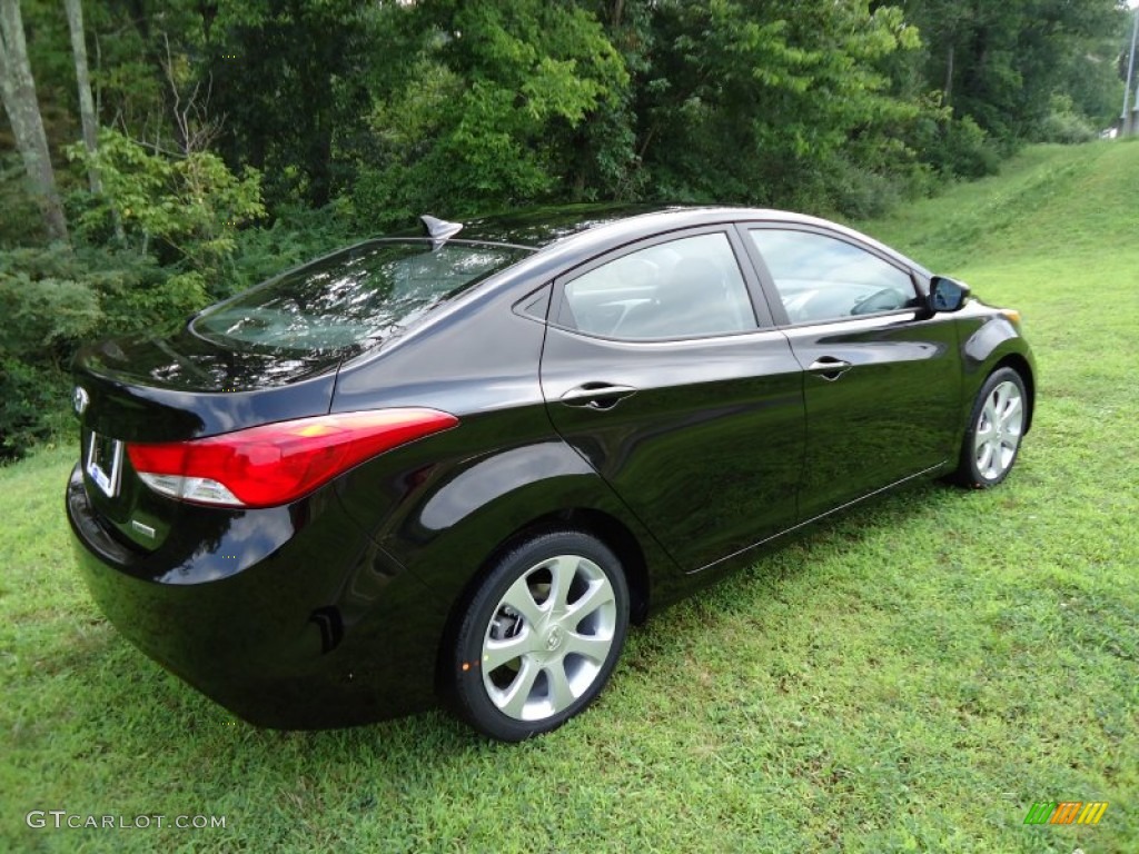 2012 Elantra Limited - Black Noir Pearl / Black photo #3