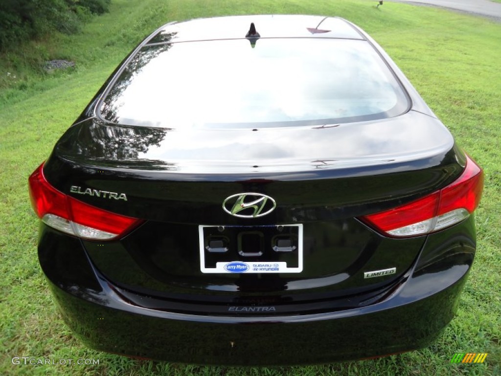 2012 Elantra Limited - Black Noir Pearl / Black photo #4