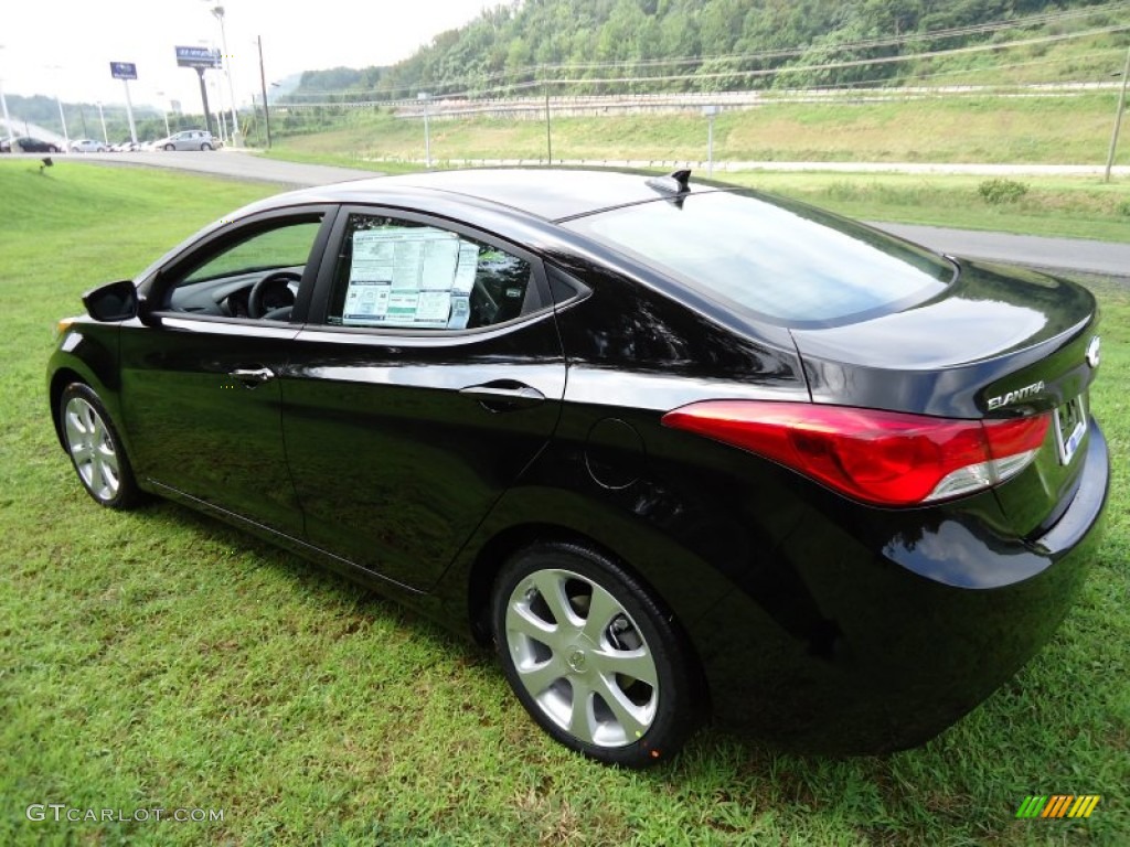 2012 Elantra Limited - Black Noir Pearl / Black photo #5