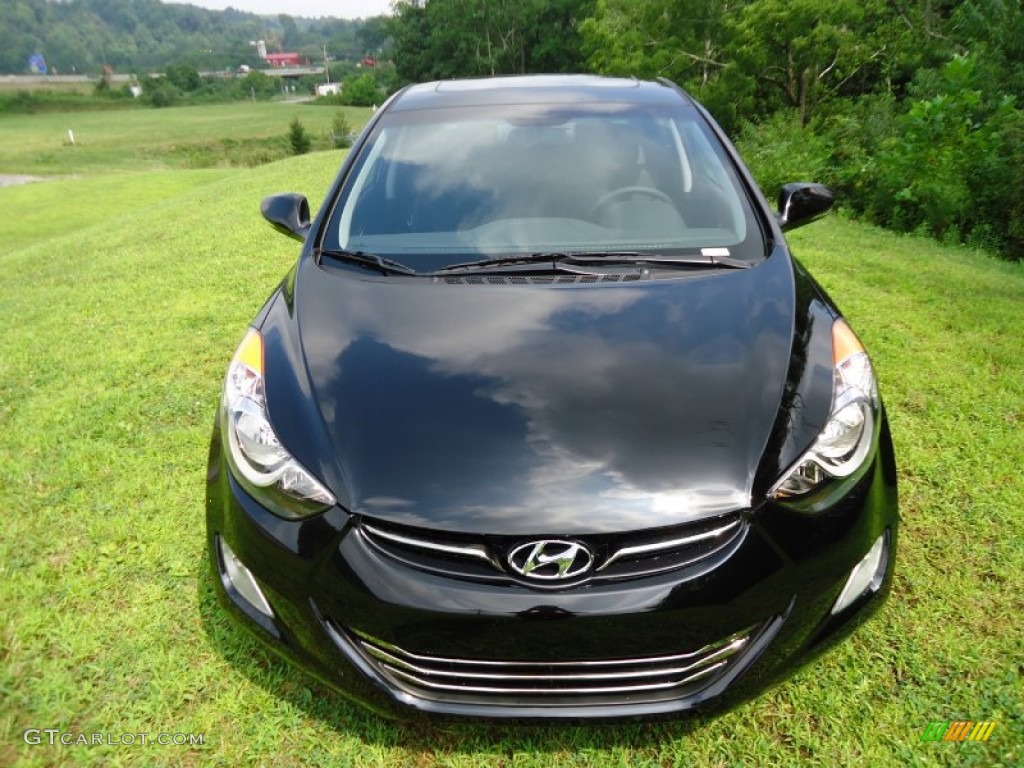 2012 Elantra Limited - Black Noir Pearl / Black photo #8