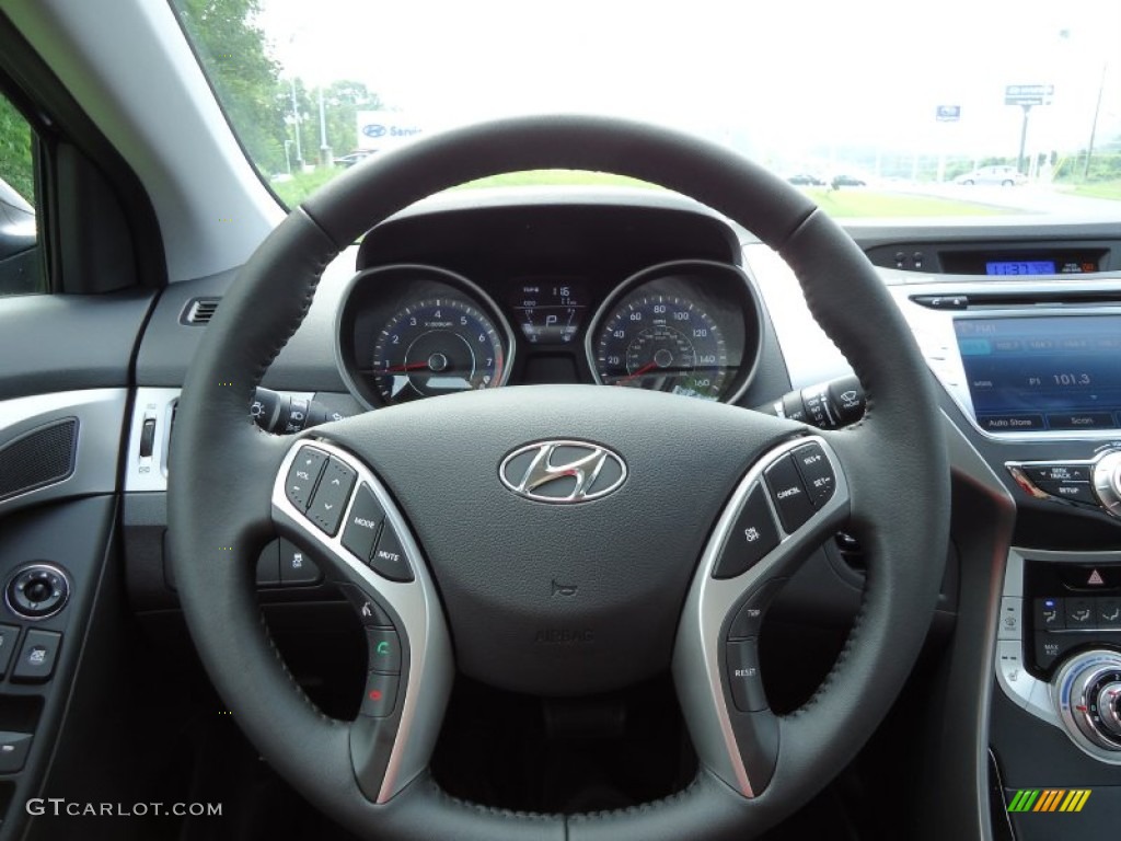 2012 Hyundai Elantra Limited Black Steering Wheel Photo #52720089