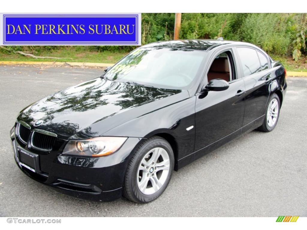 2008 3 Series 328xi Sedan - Jet Black / Terra Dakota Leather photo #1