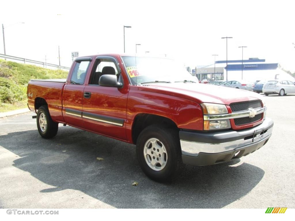2004 Silverado 1500 LS Extended Cab 4x4 - Victory Red / Dark Charcoal photo #3