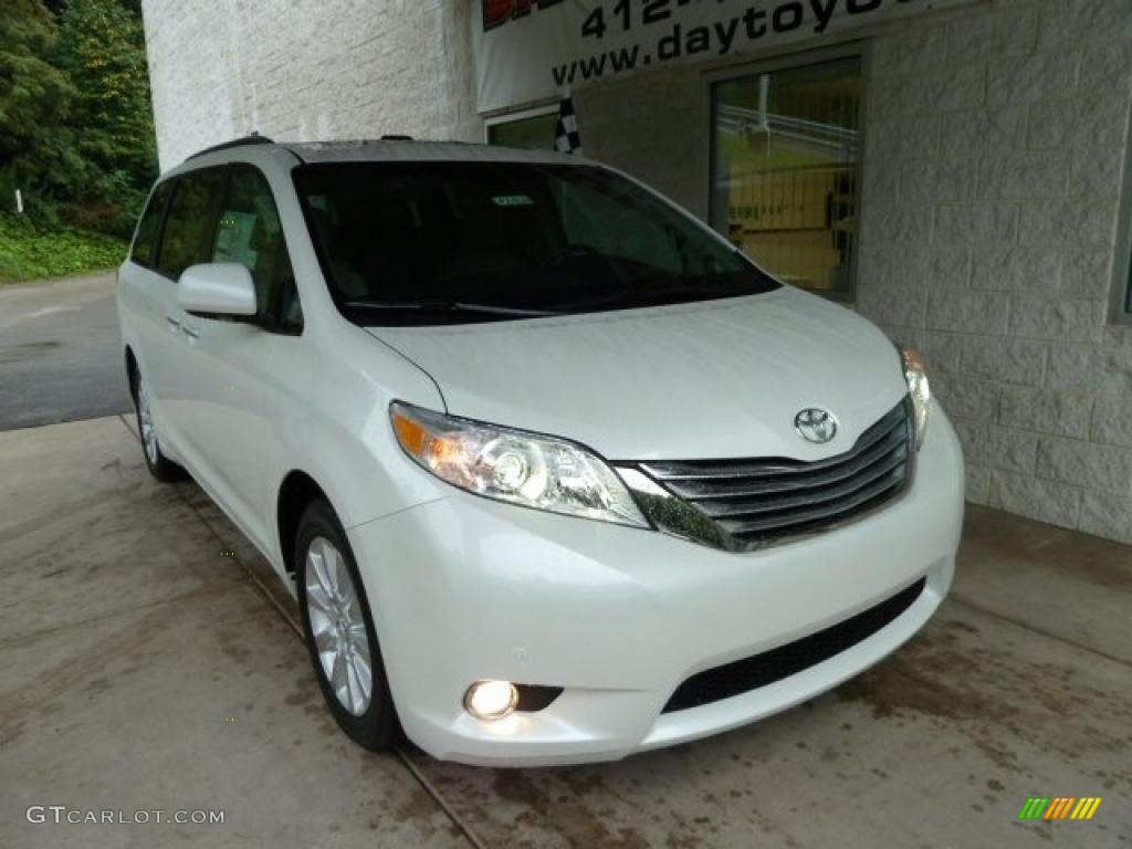 2011 Sienna Limited AWD - Blizzard White Pearl / Bisque photo #7