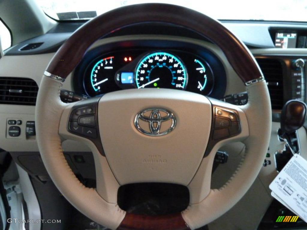 2011 Sienna Limited AWD - Blizzard White Pearl / Bisque photo #17