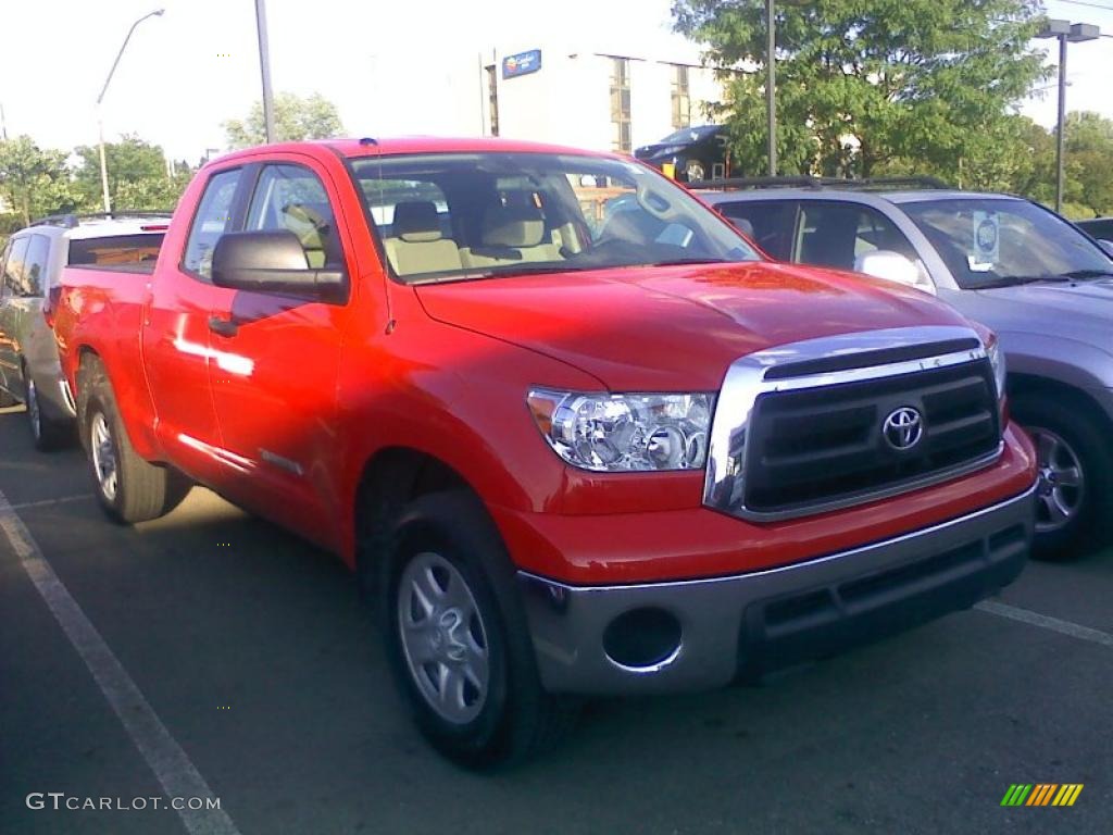 2010 Tundra Double Cab 4x4 - Radiant Red / Sand Beige photo #2