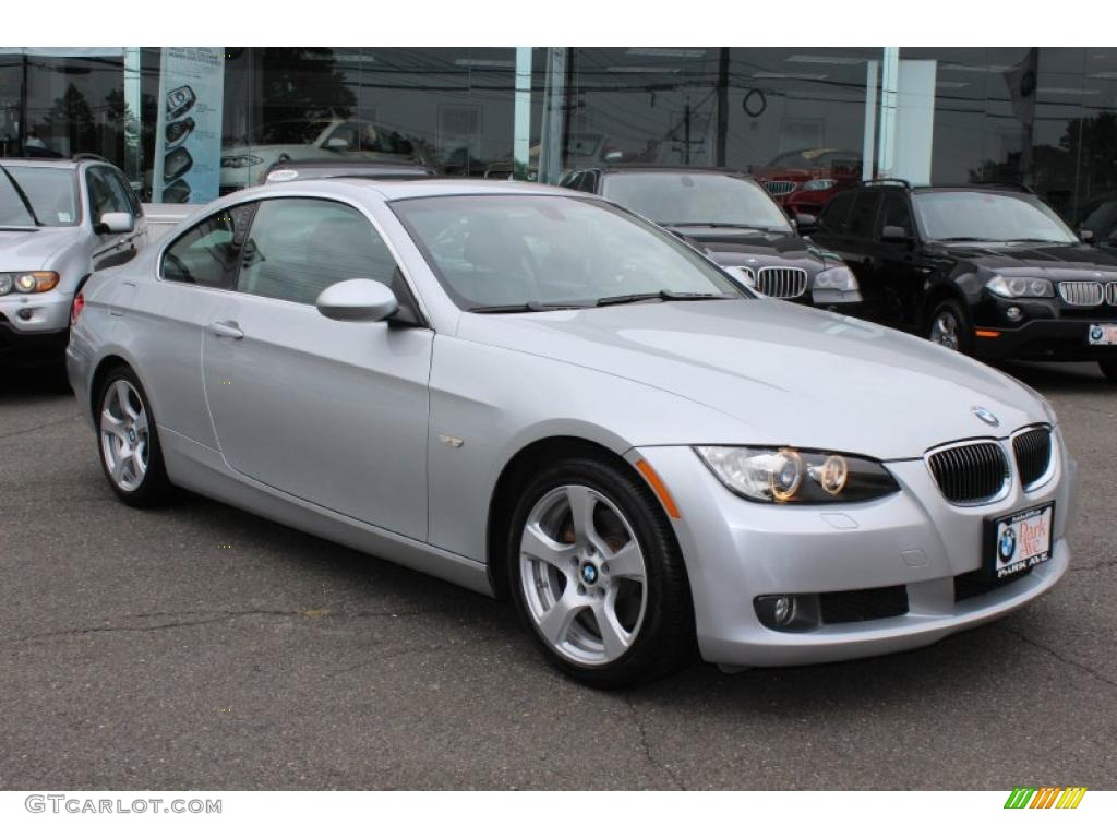 2008 3 Series 328xi Coupe - Titanium Silver Metallic / Black photo #3