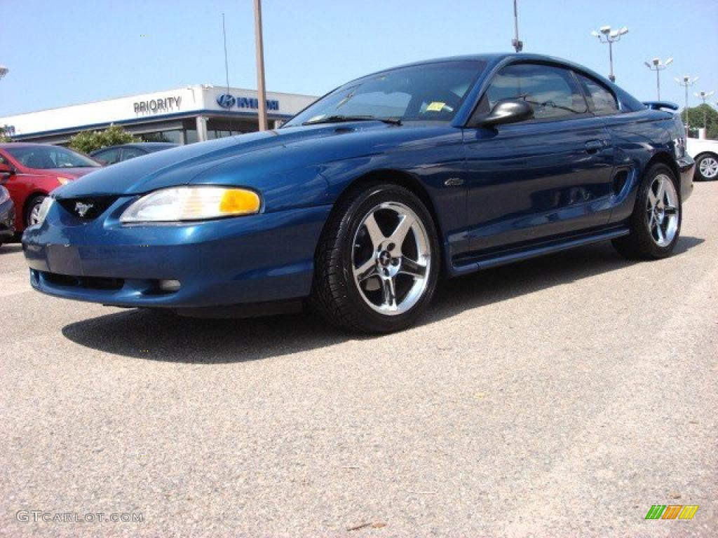 1998 Mustang GT Coupe - Atlantic Blue Metallic / Medium Graphite photo #2