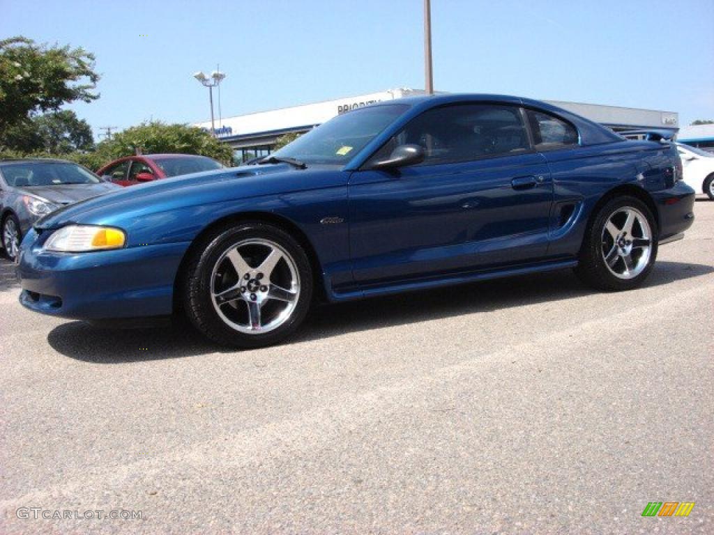 1998 Mustang GT Coupe - Atlantic Blue Metallic / Medium Graphite photo #3