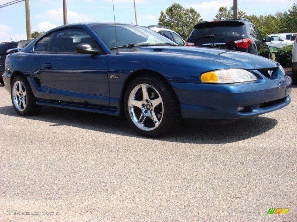 1998 Mustang GT Coupe - Atlantic Blue Metallic / Medium Graphite photo #7