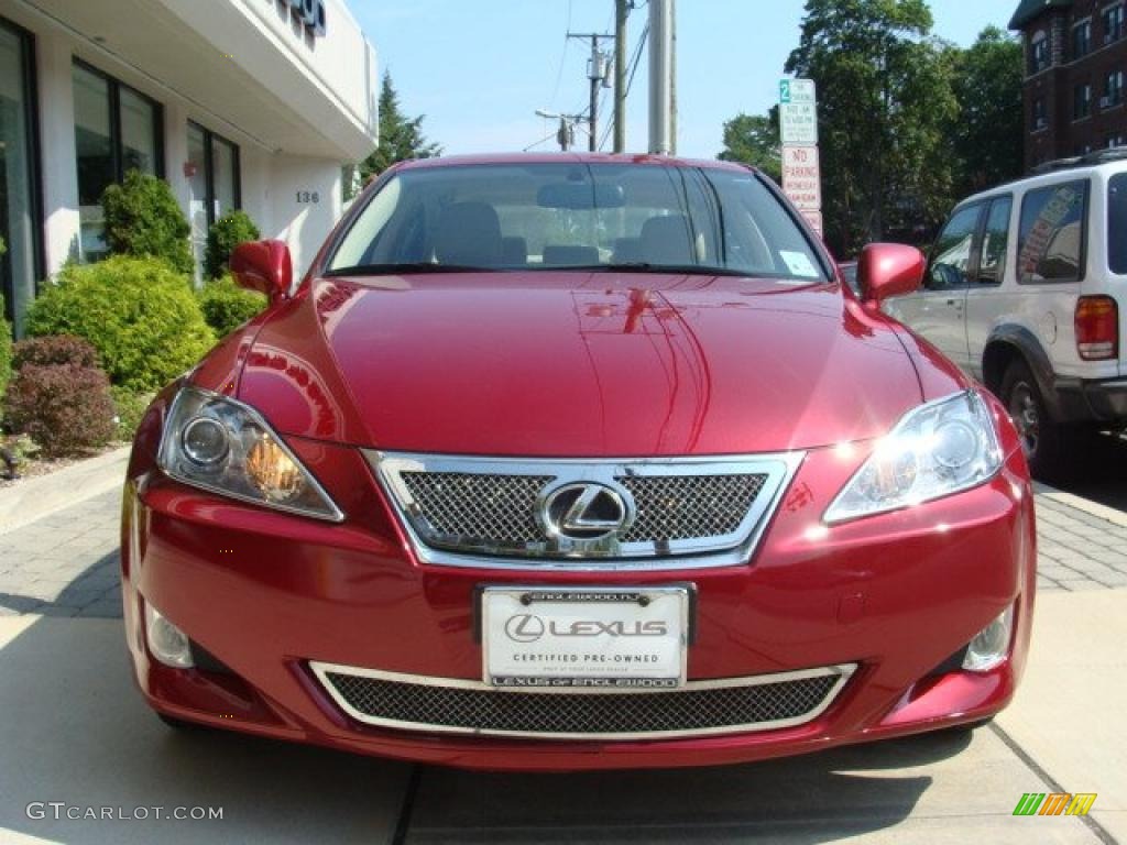 2008 IS 250 AWD - Matador Red Mica / Cashmere Beige photo #2