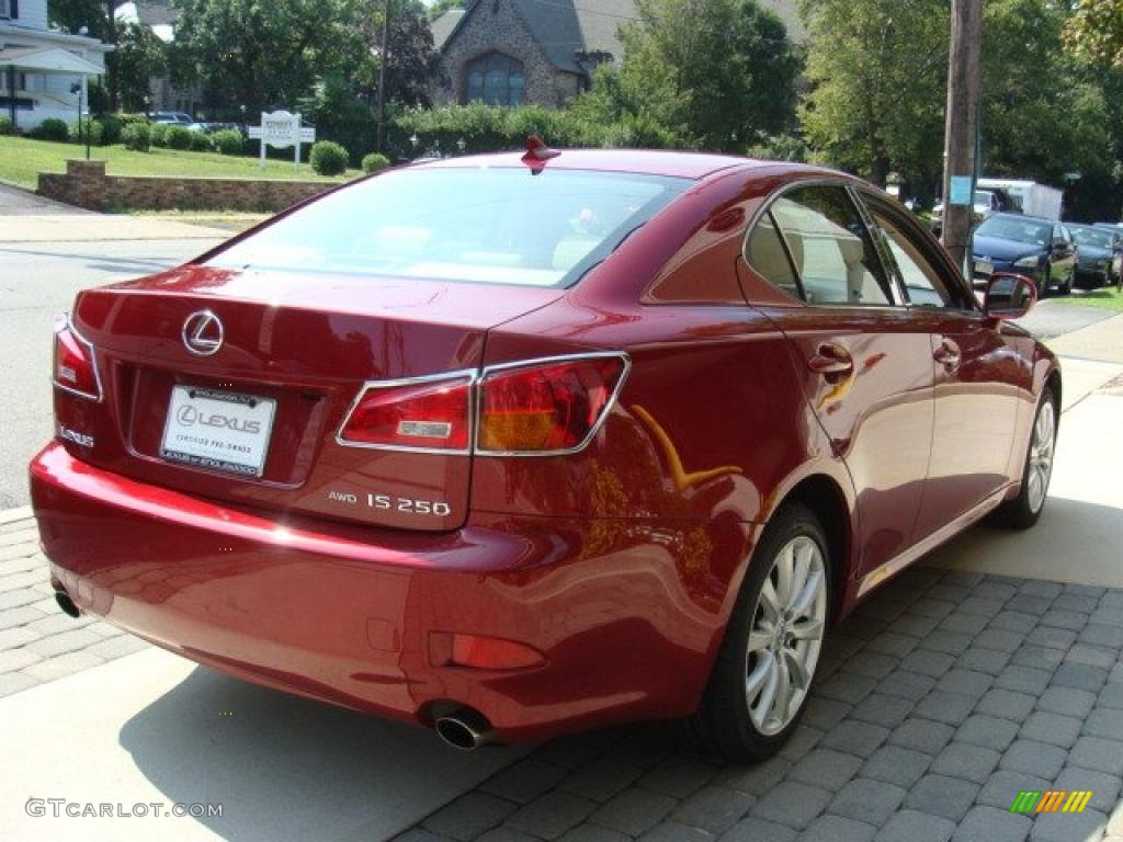 2008 IS 250 AWD - Matador Red Mica / Cashmere Beige photo #4