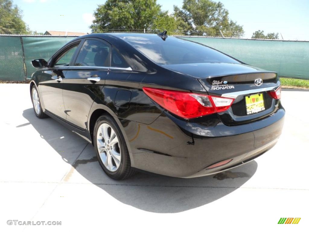 2011 Sonata Limited - Midnight Black / Black photo #5