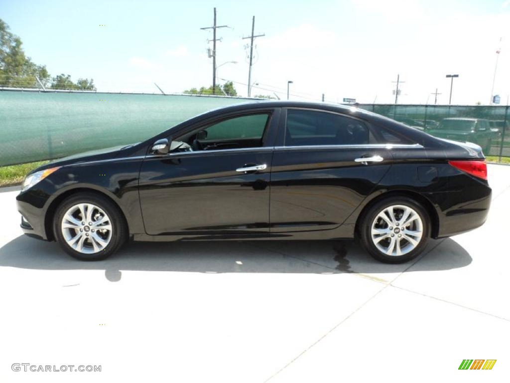 2011 Sonata Limited - Midnight Black / Black photo #6