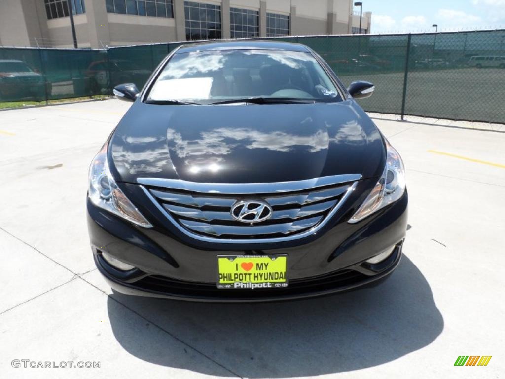 2011 Sonata Limited - Midnight Black / Black photo #8
