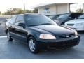 2000 Flamenco Black Pearl Honda Civic EX Coupe  photo #2