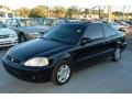 2000 Flamenco Black Pearl Honda Civic EX Coupe  photo #3