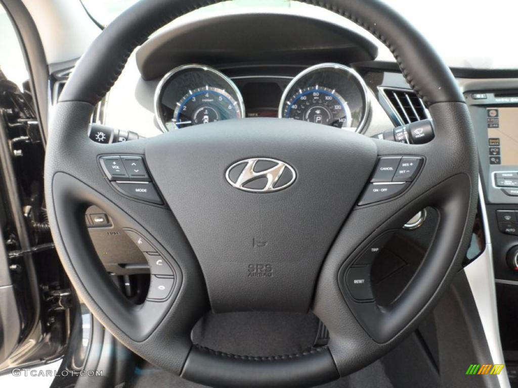 2011 Sonata Limited - Midnight Black / Black photo #34