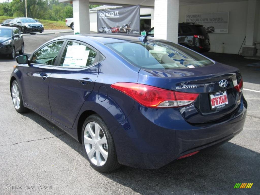 2012 Elantra Limited - Indigo Night Blue / Gray photo #8