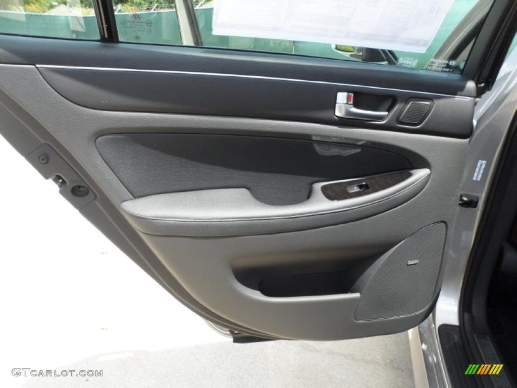 2012 Hyundai Genesis 3.8 Sedan Jet Black Door Panel Photo #52752540